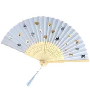 Inu Folding Fan Blue