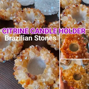 Superflotte Brazilian Citrine ( heated ) Rosett Telysdekorasjoner ca 10cm