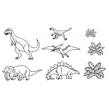 Patchwork utstikker Dinosaurer, sett/8