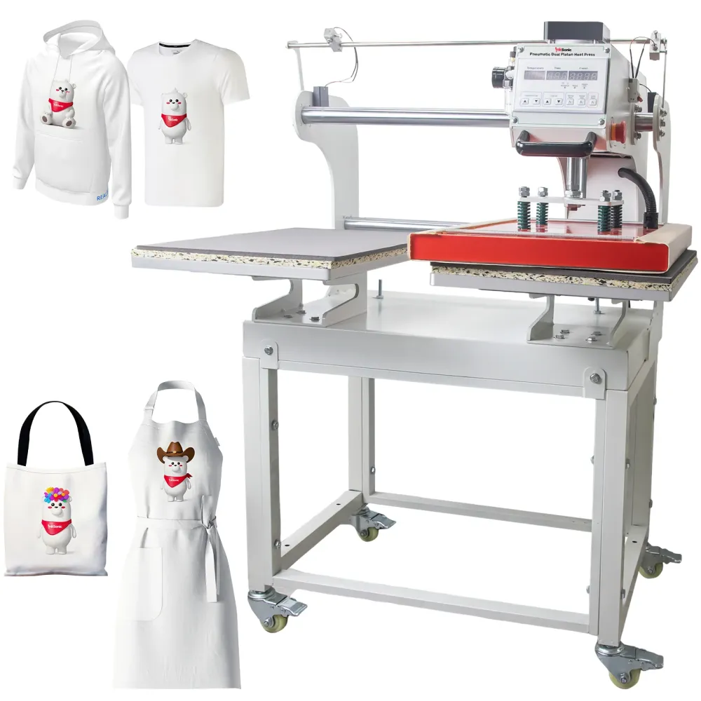 16x24 automatisk pneumatisk dobbel varmepressmaskin med infrarødt posisjoneringssystem
