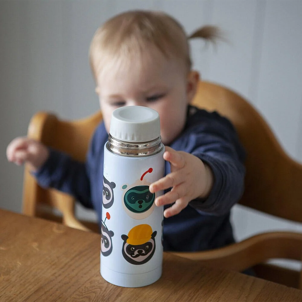 Brillebjørn termos 350ml - Lys blå
