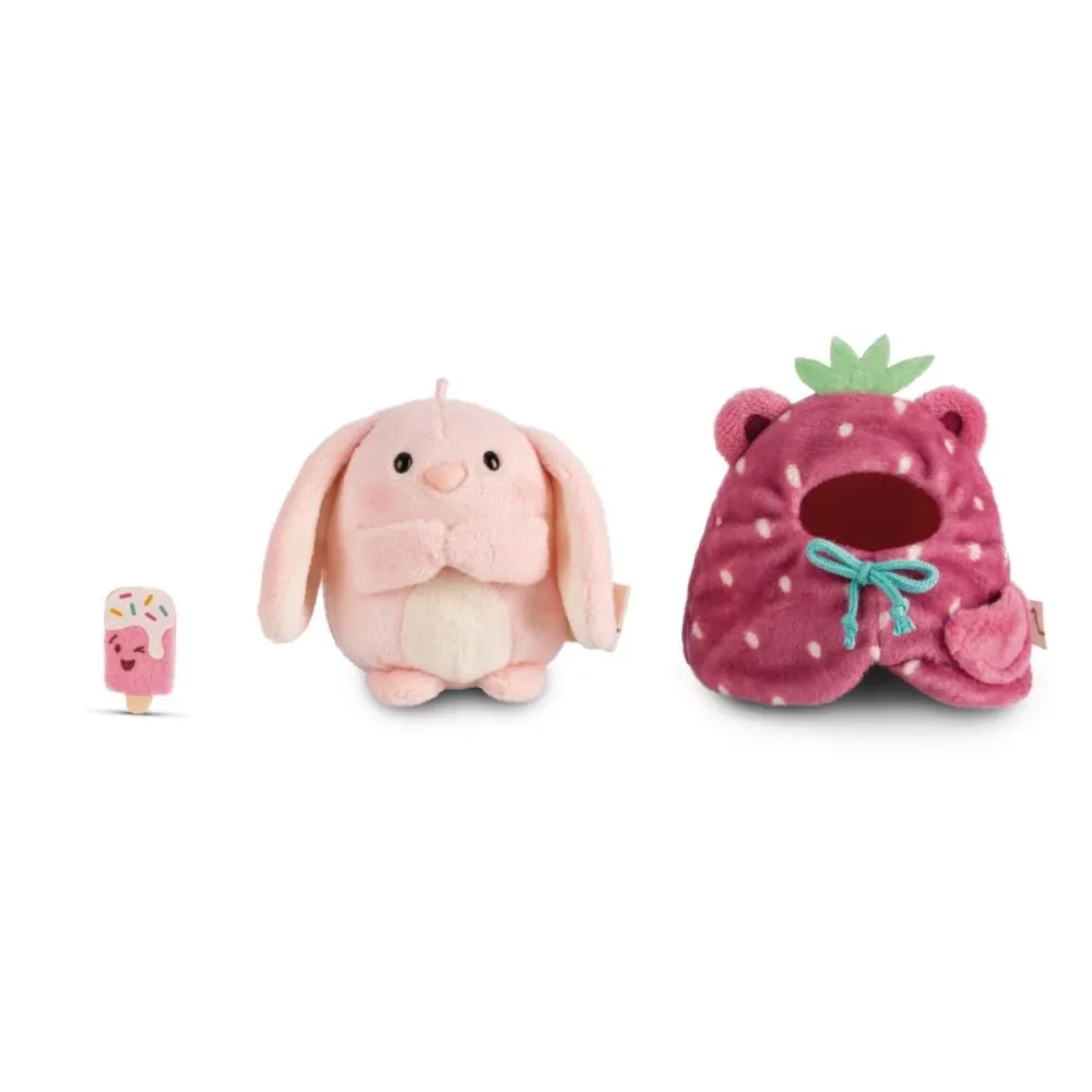 NICI MyMochi Plysj 8 cm - Kanin Pibu med Is/Jordbær Klær