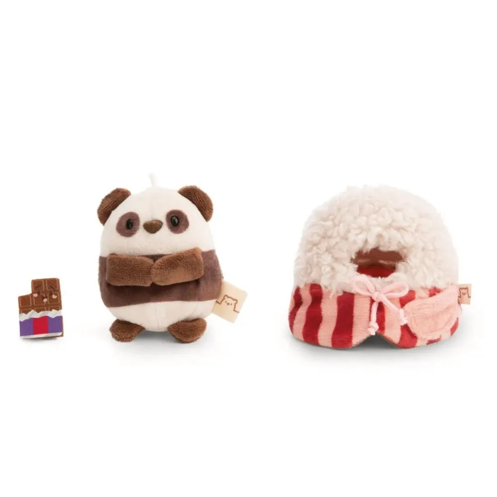 NICI MyMochi Plysj 8 cm - Panda Kono med Sjokolade/Popcorn Klær