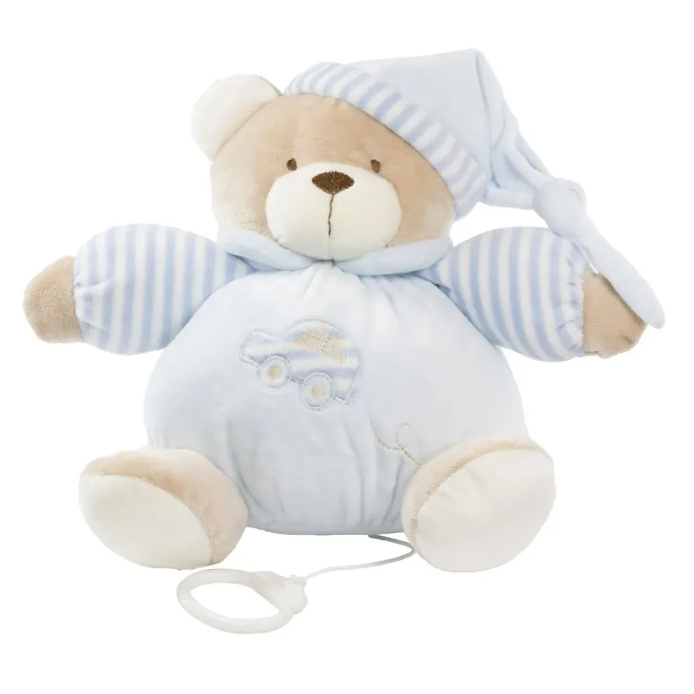 Tinka Baby Bamse med musikk 22 cm - Blå kosebamse med spilledåse