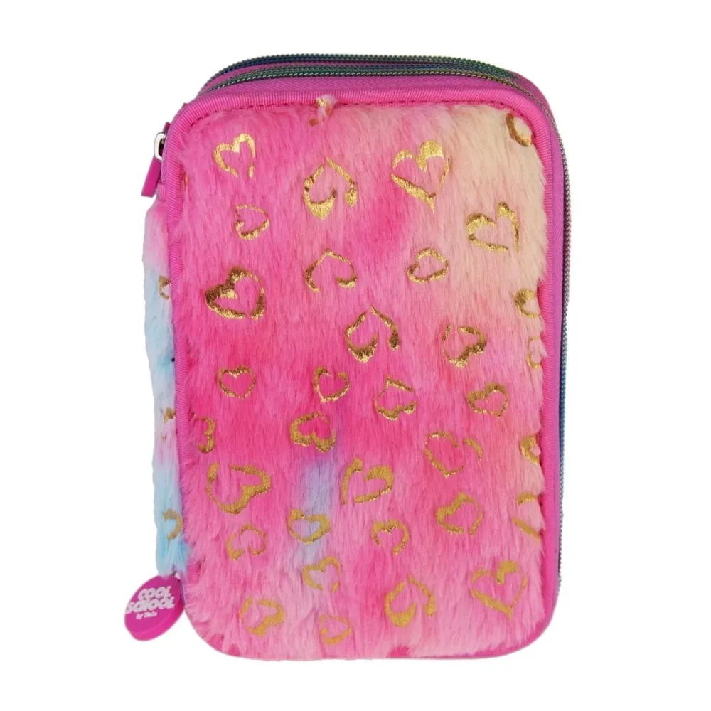 Tinka Trippelt Plysj Pennal Leopard – Hjerter