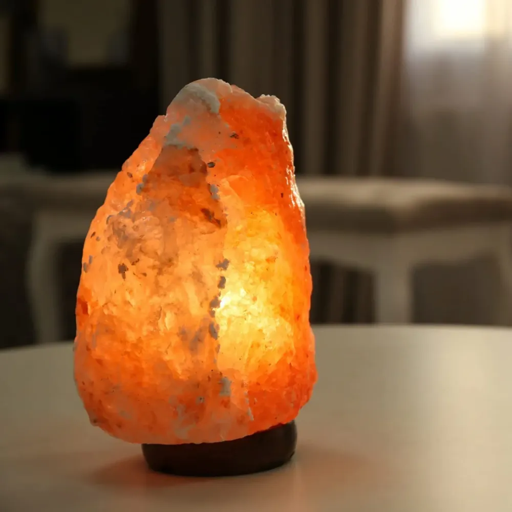 Himalayasal lamp laget av naturlig salt – Beroligende lys velvære og avslapning | Luvikno