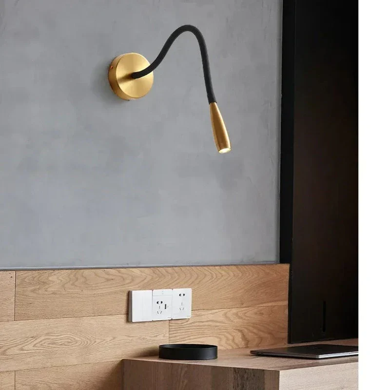 Moderne vegglampe med fleksibel arm innendørs bruk – Justerbar LED vegglampe stue og soverom | Luvikno