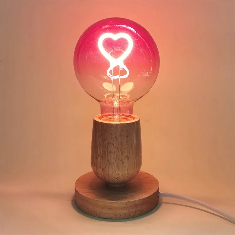 Rosa LED-pære med hjerte mønster – gradient | Luvikno