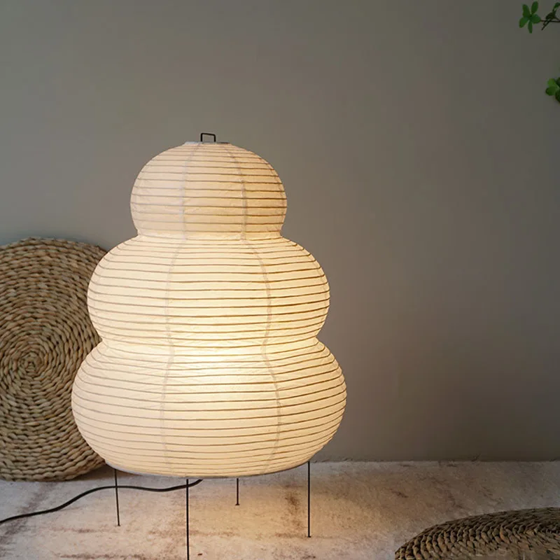Justerbar bordlampe laget av rispapir, japansk papirlys kontor og stue | Luvikno