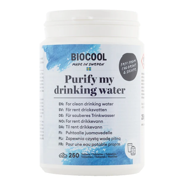 Bio Cool, Clean Water Tabletter drikkevann, 250 stk