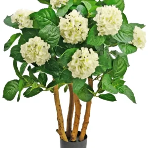 Kunstig Hortensia Busk Kremhvit UV 85 cm
