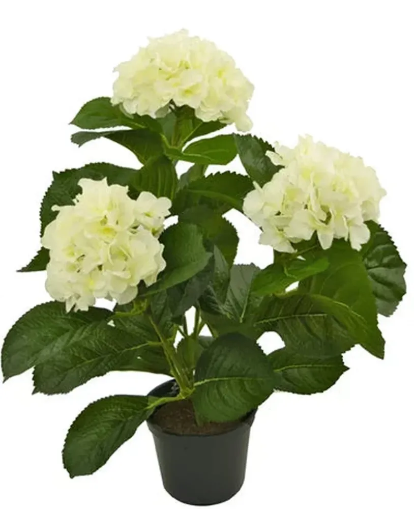 Kunstig Hortensia Deluxe Kremhvit UV 35 cm