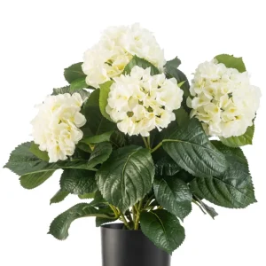 Kunstig Hortensia Deluxe Kremhvit UV 43 cm