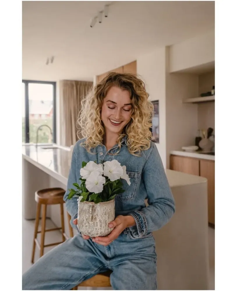 Kunstig Petunia Hvit UV i Potte 25 cm