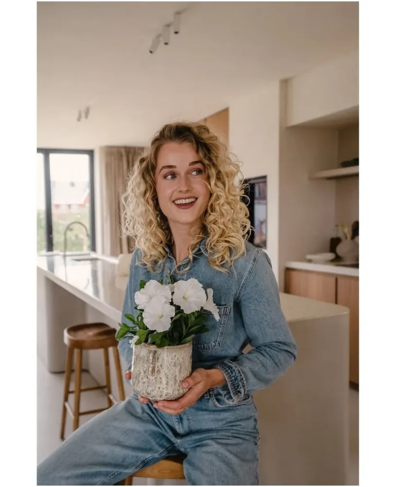 Kunstig Petunia Hvit UV i Potte 25 cm