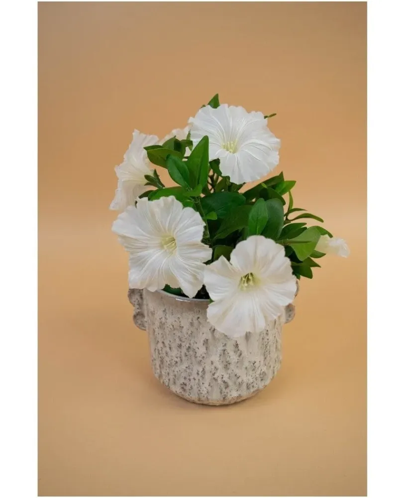 Kunstig Petunia Hvit UV i Potte 25 cm