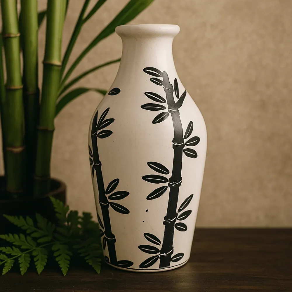Bambusformet vase naturlig