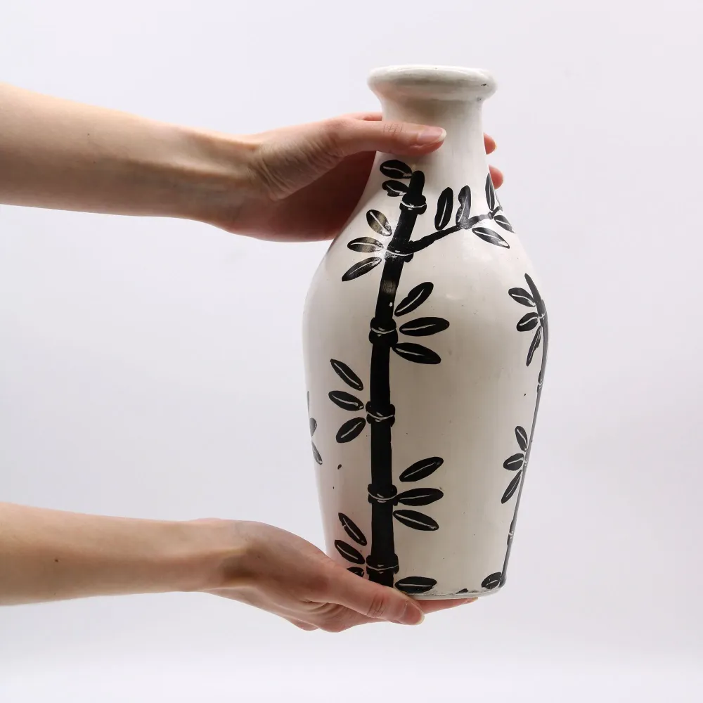 Bambusformet vase naturlig