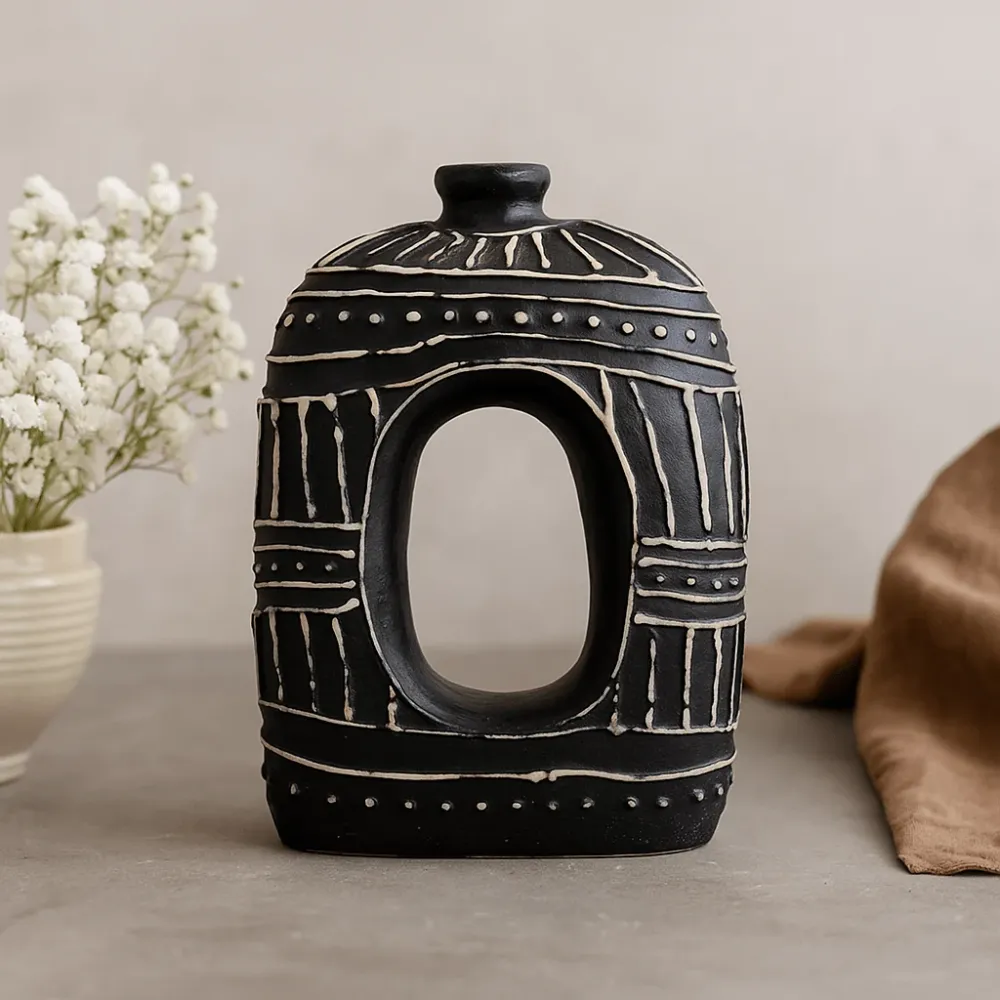 Donut Vase Oval Sjokolade 30cm