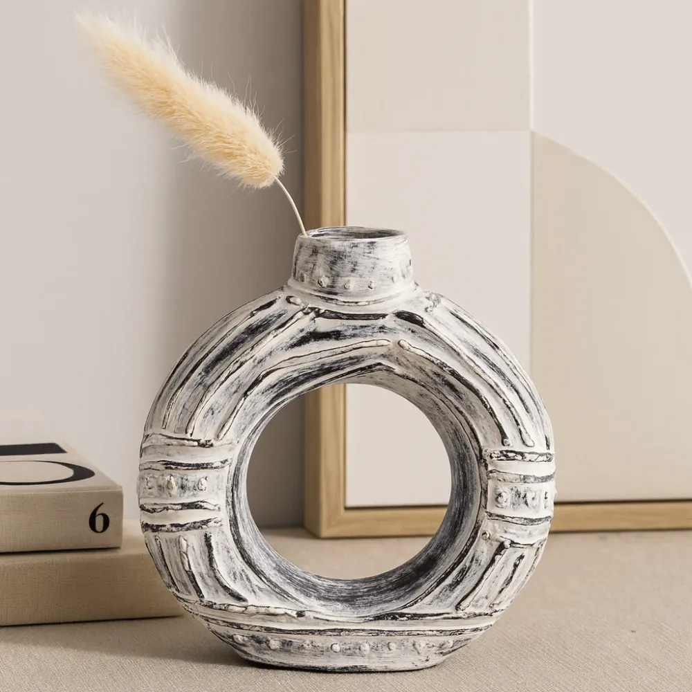 Donut Vase Rund Krem 23 cm