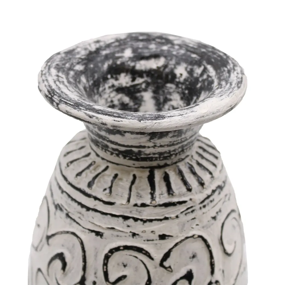 Vase, boho kremfargede snurrer