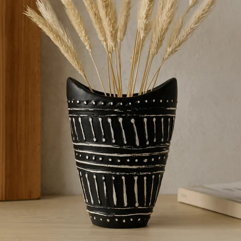 Vase Boho Spiralformet – Sjokolade