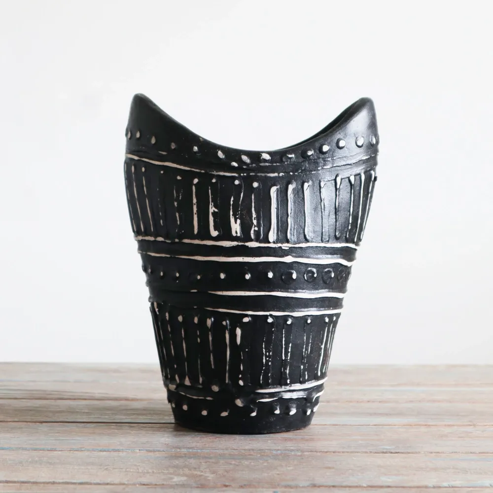 Vase Boho Spiralformet – Sjokolade