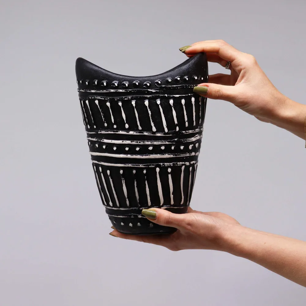 Vase Boho Spiralformet – Sjokolade