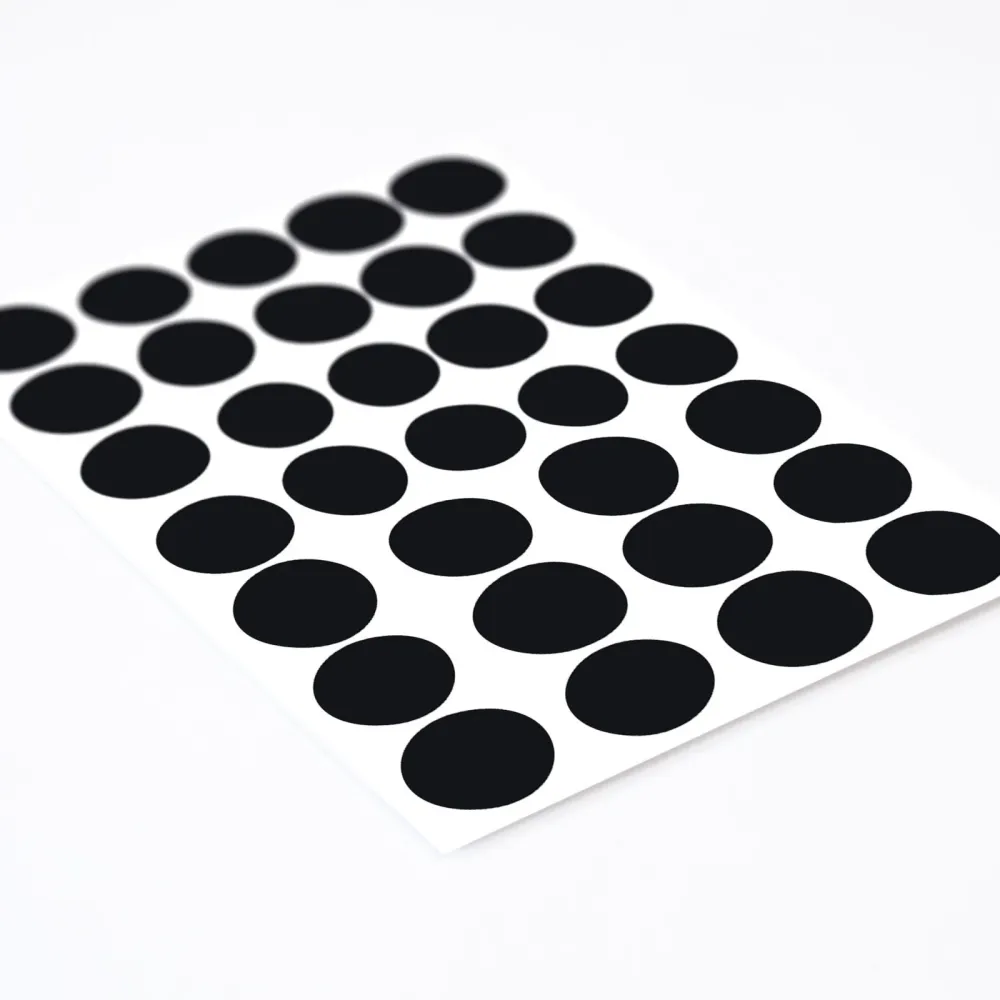 Svarte runde uregelmessige polkadott veggklistremerker, 4-6 cm