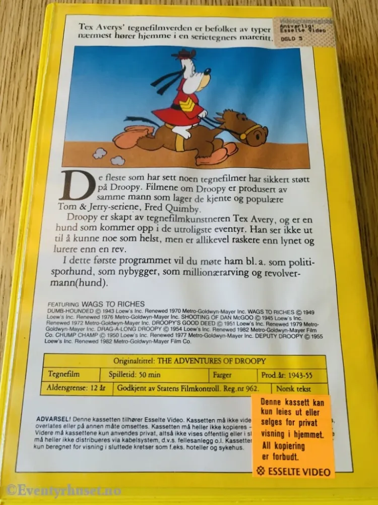 Droopy. 1943-55. VHS Big Box.