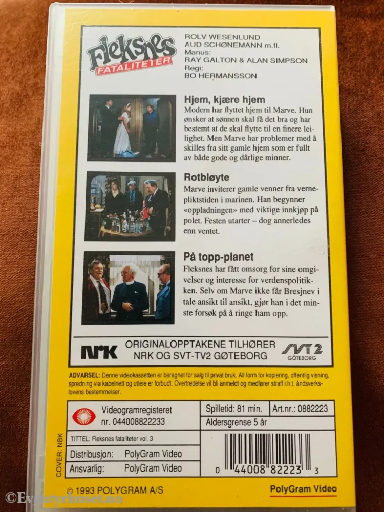 Fleksnes fasiliteter. Vol. 3 (NRK/SVT). VHS.