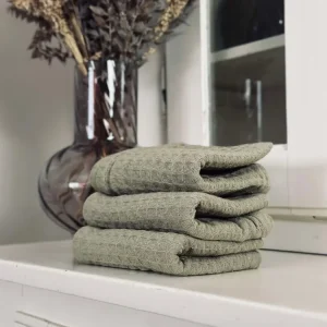 Viskestykker 3 stk. - Vafflet Mørk Beige