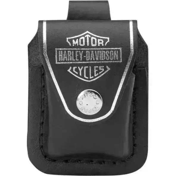 Zippo - Orginal Zippo Holder med Beltefeste i Skinn - Harley Davidson